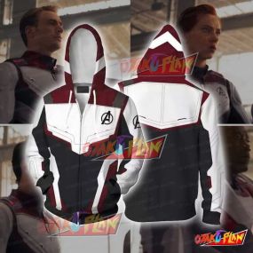 The Avengers 4 Avengers: End game Quantum Suits White Suit Cosplay Zip Up Hoodie Jacket