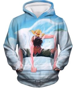 One Piece Cool Monkey D Luffy Second Gear Action Hoodie OP010