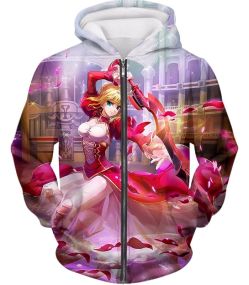 Fate Stay Night Beautiful Saber Fate Extra Cool Printed Zip Up Hoodie FSN108