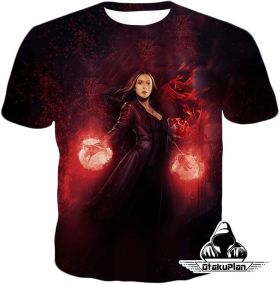 Cinematic Scarlet Witch Chaos Magic Action Cool Black T-Shirt SW024