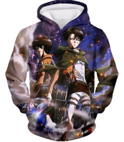Attack on Titan Awesome Captain Levi and Eren Yeager Hoodie AOT013