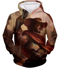 Overwatch Awesome Bounty Hunter Jesse McCree Cool Action Hoodie OW137