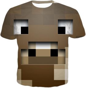 Minecraft Brown Patterned T-Shirt