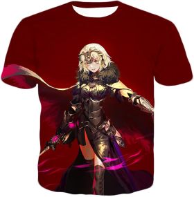Fate Stay Night Beautiful Blonde Jeanne Red Action T-Shirt FSN144