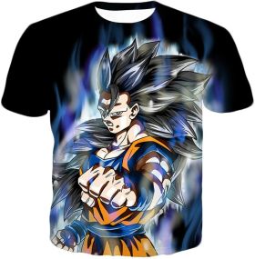 Dragon Ball Super Goku Ultra Instinct Super Saiyan 3 Awesome Action Black T-Shirt DBS155