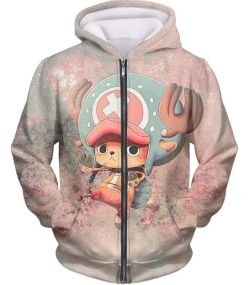 One Piece Awesome Reindeer Doctor Tony Tony Chopper Cool Action Zip Up Hoodie OP155
