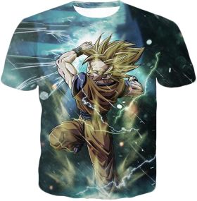 Dragon Ball Super Amazing Goku Super Saiyan 2 Action Anime T-Shirt DBS016