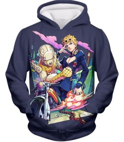 Anime Adventure C Giorno Giovanna Stand Gold Experience Action Hoodie JO019
