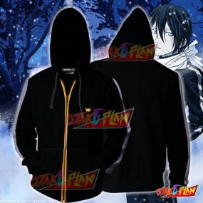 Noragami Yato Black Hoodie Cosplay Jacket Zip Up