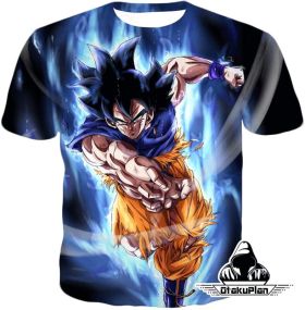 Dragon Ball Super Gokus Ultra Instinct Form Awesome Action Black Anime T-Shirt DBS211