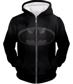 Super Cool Batman Logo Promo Black Zip Up Hoodie BM002