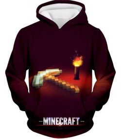 Minecraft Promo Torch and Diamond Pickaxe Hoodie