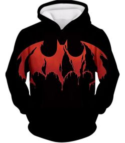 Best Comic Book Hero Batman Blood Red Logo Promo Black Hoodie BM020