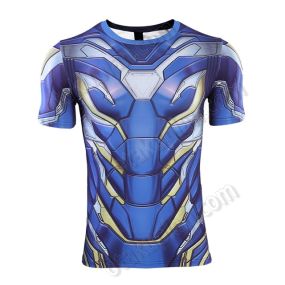 2019 Avengers 4 Tony Stark Short Sleeve Compression Shirt