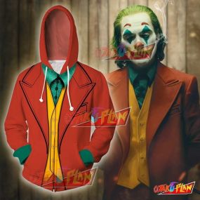 2019 New Film Joker Cosplay Zip Up Hoodie Jacket