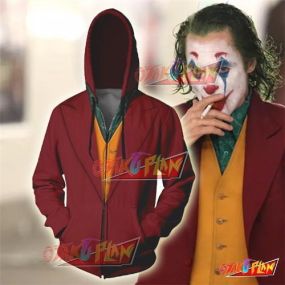 2019 New Film Joker Cosplay Zip Up Hoodie Jacket V2