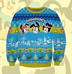 2023 Animaniacs Yakko Wakko Dot Carnival Sambo 3D Printed Ugly Christmas Sweatshirt