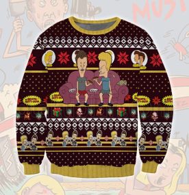 2023 Beavis And Butthead Beavis 3D Printed Ugly Christmas Sweatshirt