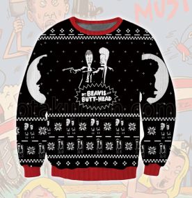 2023 Beavis And Butthead Crude Humor 3D Printed Ugly Christmas Sweatshirt