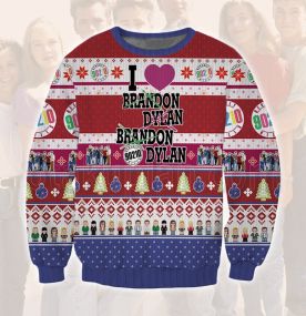 2023 Beverly Hills 90210 Ladies I Love Brandon And Dylan 3D Printed Ugly Christmas Sweatshirt