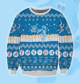 2023 Blues Clues Blue Puppy 3D Printed Ugly Christmas Sweatshirt