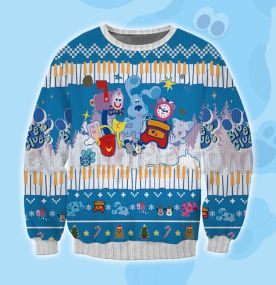 2023 Blues Clues Childrens Tv Shows 3D Printed Ugly Christmas Sweatshirt