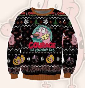 2023 Courage The Cowardly Dog Courage Brave Dog3D Printed Ugly Christmas Sweatshirt