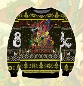 2023 Dungeons and Dragons Cartoon 3D Printed Ugly Christmas Sweatshirt