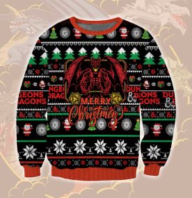 2023 Dungeons and Dragons Strong Dragon 3D Printed Ugly Christmas Sweatshirt