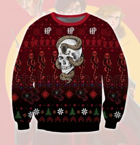 2023 Harry Potter Death Eaters Dark Wizard 3D Printed Ugly Christmas Sweatshirt