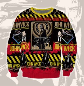 2023 John Wick 4 Killer World 3D Printed Ugly Christmas Sweatshirt
