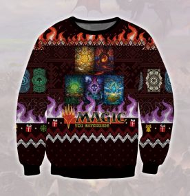 2023 Magic The Gathering 5 Major Attributes 3D Printed Ugly Christmas Sweatshirt