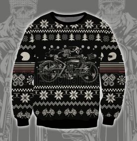 2023 Motorcycle Culture Heavy Locomotive 3D Printed Ugly Christmas Sweatshirt