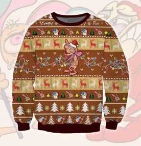 2023 Ren and Stimpy Show Ren Hoek 3D Printed Ugly Christmas Sweatshirt