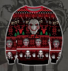 2023 Saw John Kramer 3D Printed Ugly Christmas Sweatshirt