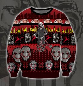 2023 Saw John Kramer Billy Deadly Game Cruel Task 3D Printed Ugly Christmas Sweatshirt