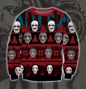 2023 Saw Serial Killer 3D Printed Ugly Christmas Sweatshirt