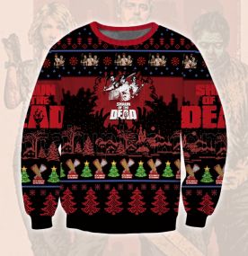 2023 Shaun Of The Dead 3D Printed Ugly Christmas Sweatshirt