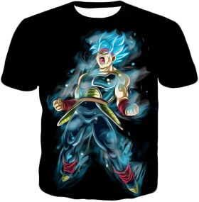 Dragon Ball Super Amazing Bardock Super Saiyan Blue Cool Black Action T-Shirt DBS029