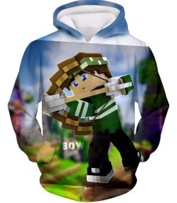 Minecraft Gameplay Bow and Arrow Promo Hoodie