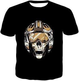 Wars Cool Wars Rebel Dead Pilot Helmets Black T-Shirt SW037