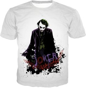 Best Batman Villain The Joker Cool White T-Shirt BM037