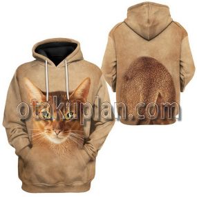 3D Abyssinian Cat T-Shirt Hoodie
