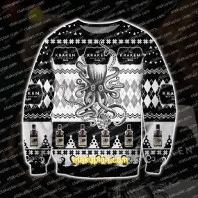 3D Print Kraken Black Spiced Rum Ugly Christmas Sweatshirt