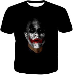 Batman The Dark Knight Super Villain Joker Awesome Black T-Shirt BM041
