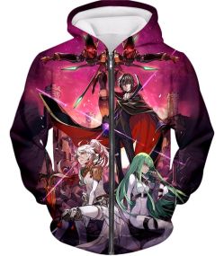 Ultimate Anime Code Geass Awesome Promo Poster Zip Up Hoodie CG005
