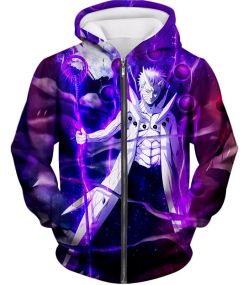 Anime Amazing Obito Uchiha as Sage of Six Paths Awesome Action Zip Up Hoodie NA057
