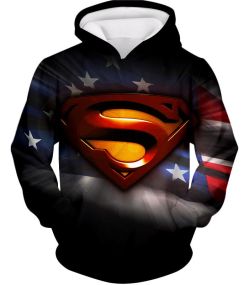 Americas Favourite Superhero Superman Ultimate Symbol Black Hoodie SU006