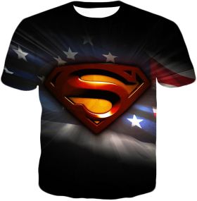 Americas Favourite Superhero Superman Ultimate Symbol Black T-Shirt SU006