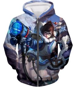 Overwatch Climatologist Mei Awesome Defense Hero Zip Up Hoodie OW074